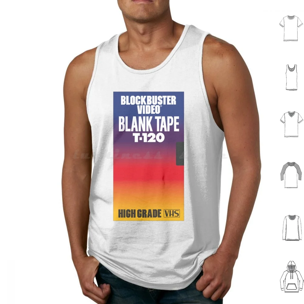 Vhs Blockbuster T-120 Tank Tops Vest Sleeveless Vhs Blockbuster T 120 T120 Retro Video Vaporwave Synthwave 80s Vintage Blank