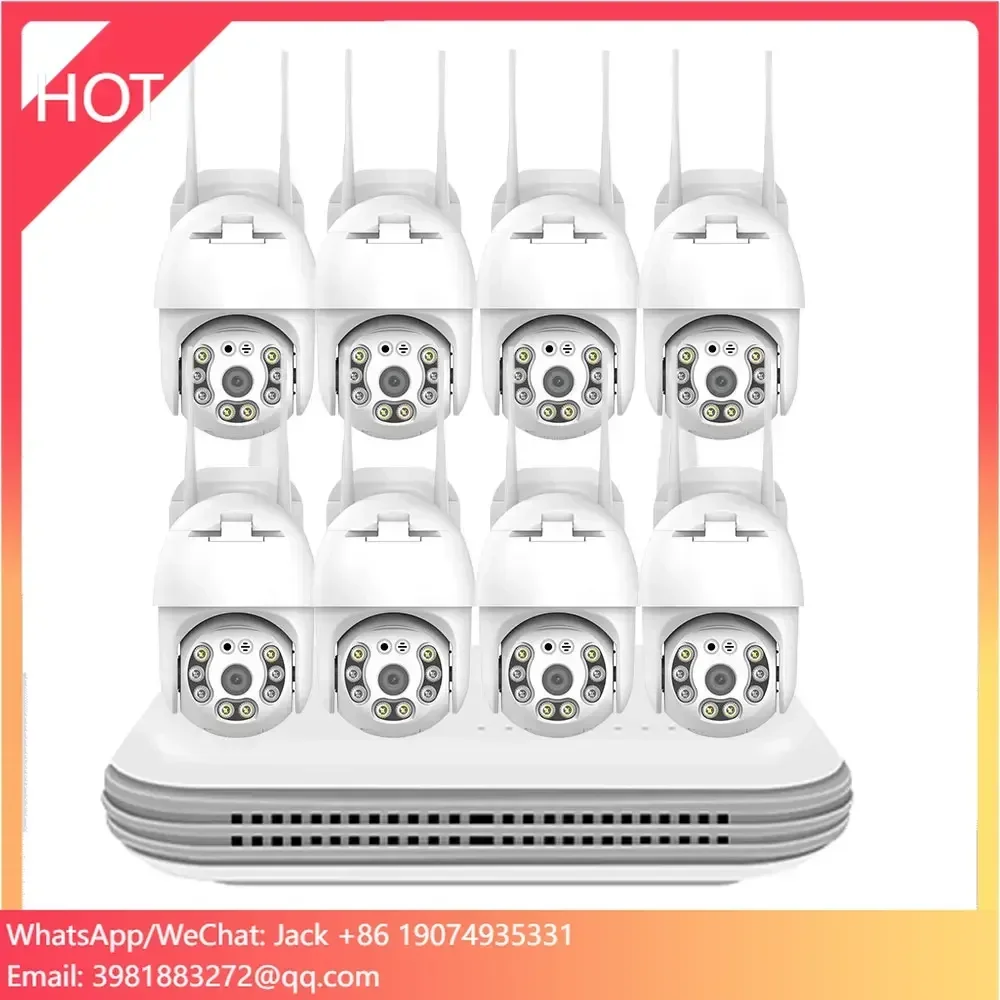 

Icsee 8CH 4mp 5MP Wireless PTZ Wifi Camera Kit CameraTwo Way Audio Wi-fi Security Systems Surveillance PTZ Cctv Camera Kit