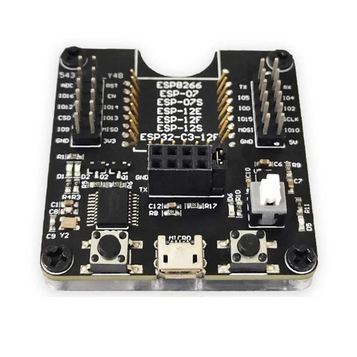 A06RP ESP8266 Test Rack Modulo Programmatore Supporto ESP-01 01S 12 ESP32-C3-12F Modulo portatile multifunzione