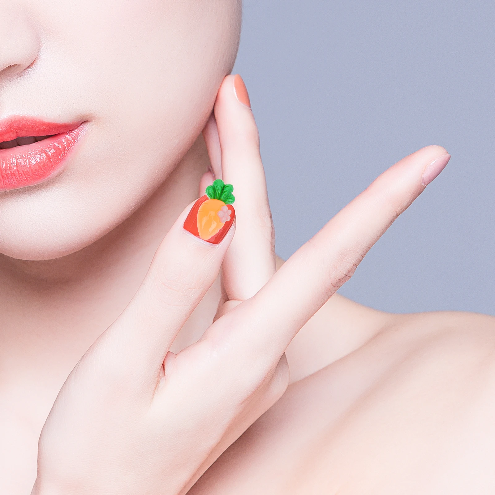 

30pcs Carrot Nail Art Decor Resin DIY Cartoon Manicure Ornaments Women Fingernail Accessories Adorable Durable Practical Home