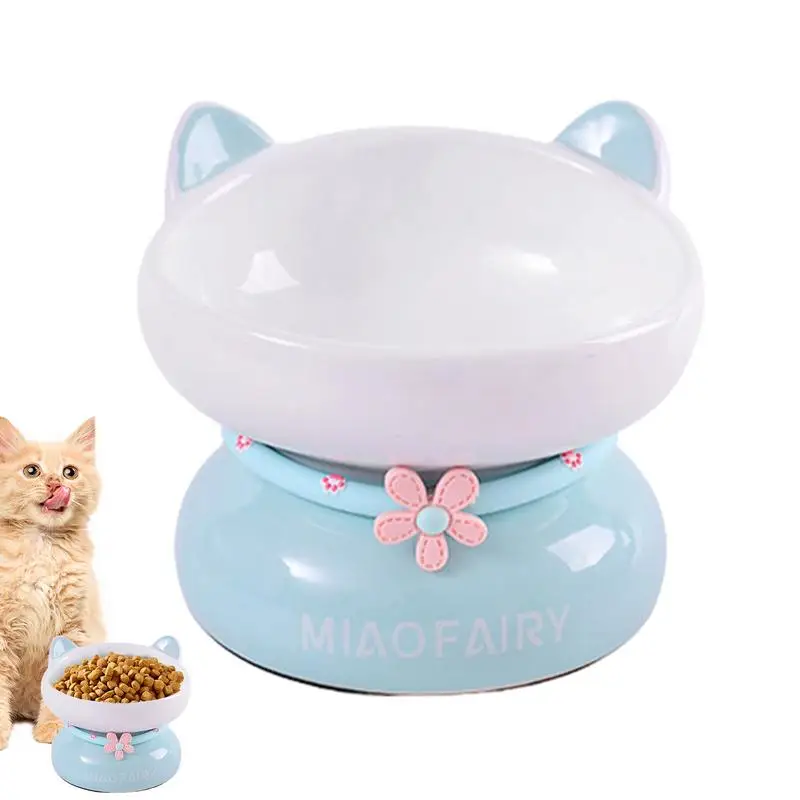 

Ceramic Cat Bowl Tilted Elevated Kitten Pet Bowls Cute Slanted Mouth Raised Cat Bowls Stable For Small Puppy Food & Water supply