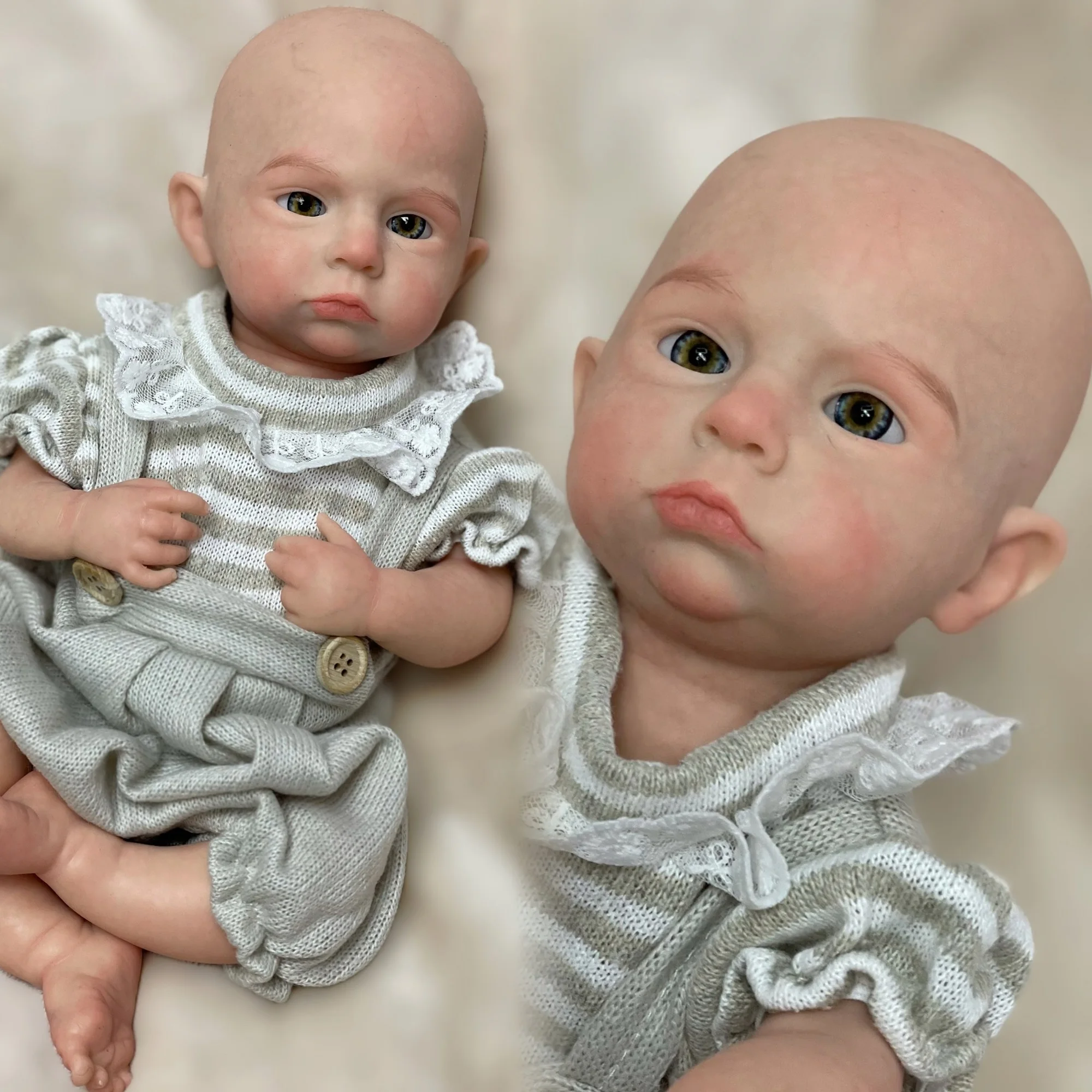 

33cm Painted Cameron Solid Silicone Bebe Reborn Girl With Outfits Washable Lifelike Reborn Baby Girl Handmade Newborn Dolls Gift