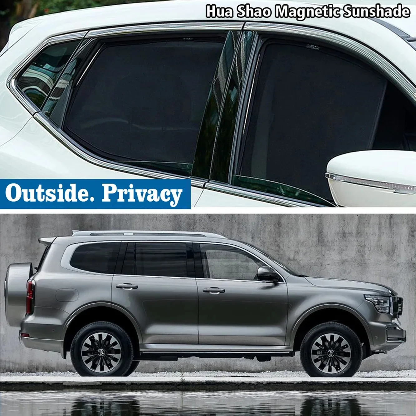 

For Great Wall Tank 500 Tank500 2022 - 2025 Magnetic Car Sunshade Shield Front Windshield Frame Curtain Sun Shades Accessories
