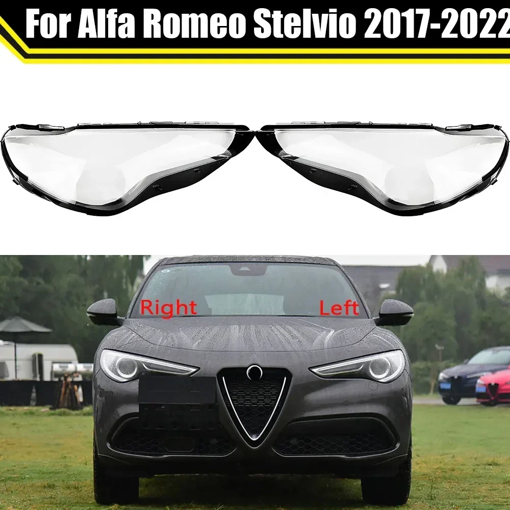 

Auto Head Lamp Light Case For Alfa Romeo Stelvio 2017-2022 Car Headlight Cover Lampshade Glass Lampcover Caps Headlamp Shell