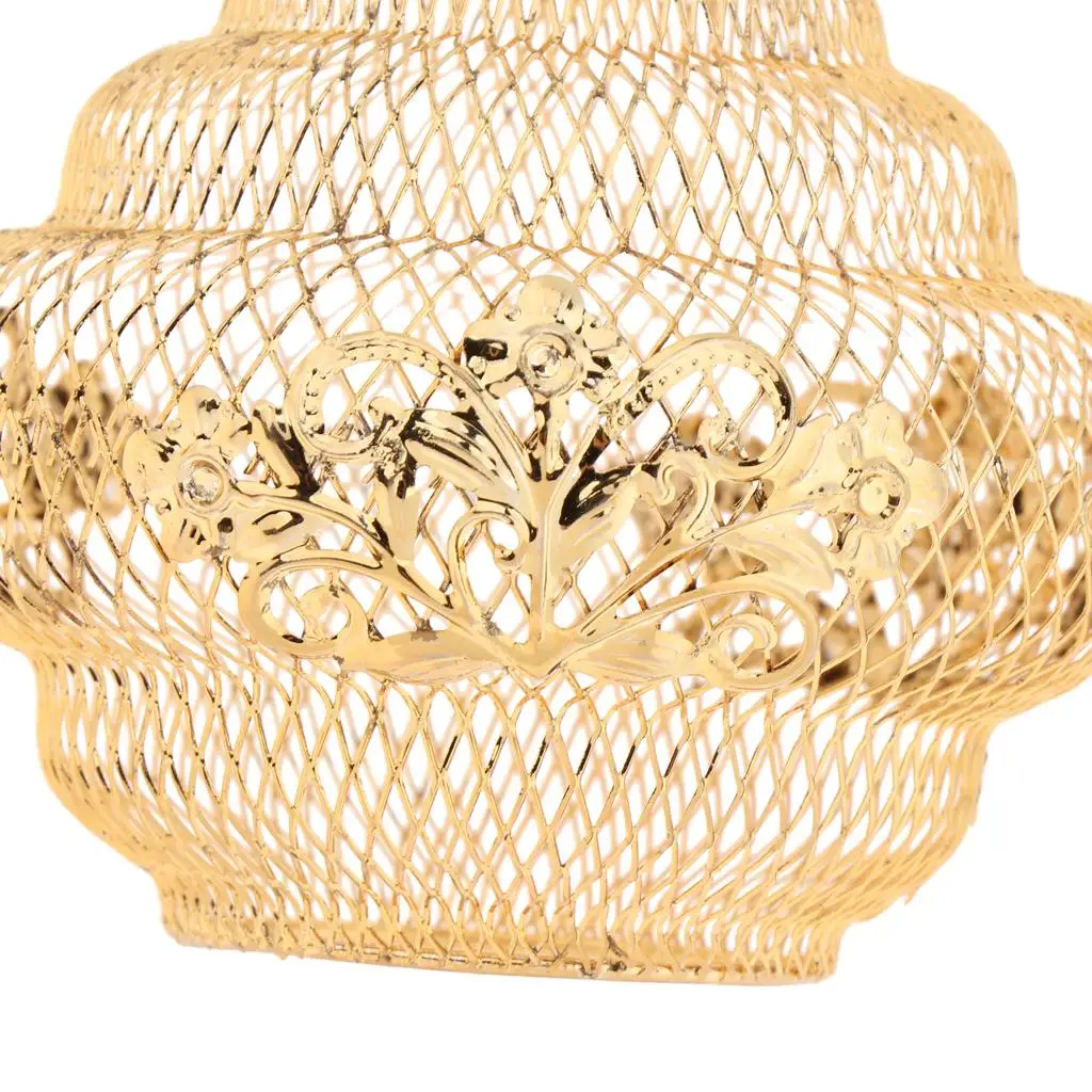 Small Iron Lamp Cage Shade Vintage Pendant Lamp Cover Ceiling Light Lampshade for Bedroom Restaurant Living Room