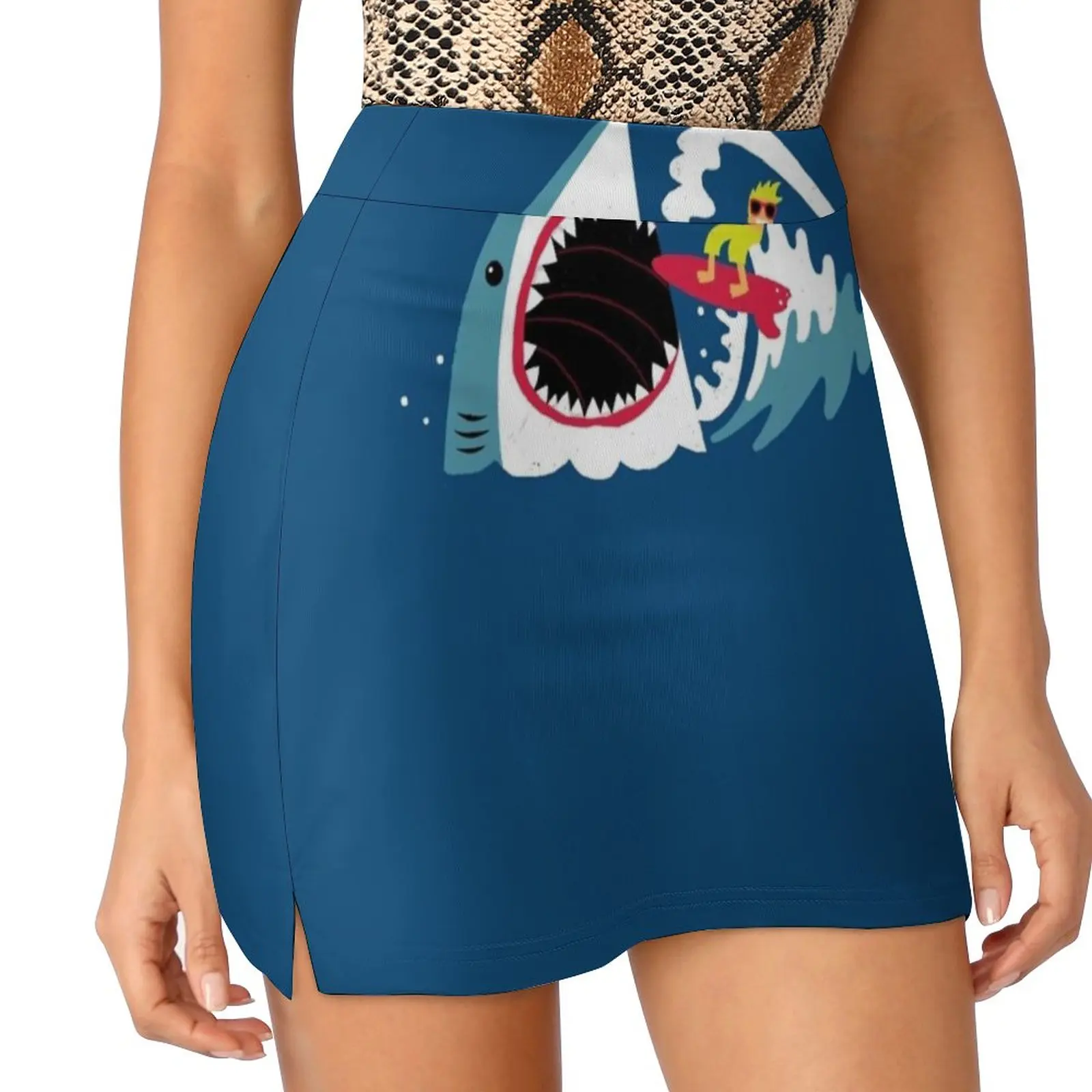 Surf'S Up Skirts Woman Fashion 2022 Pant Skirt Mini Skirts Office Short Skirt Shark Surfer Jaws Wave Surf Surfing Sea Ocean