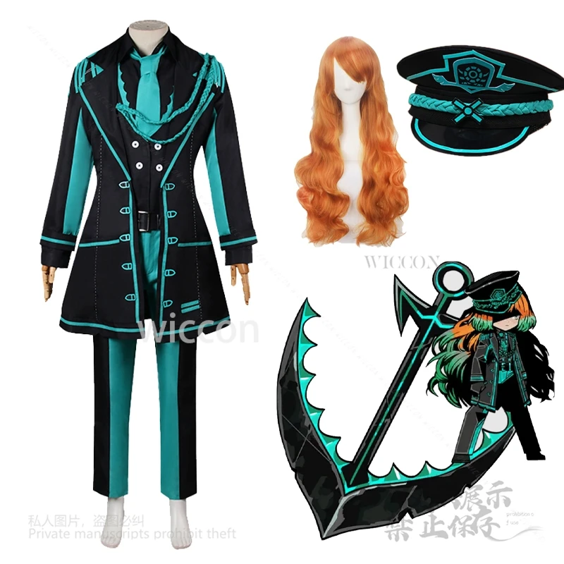 Limbus Company Ishmael-Disfraz de Cosplay para mujer, peluca, traje elegante, ropa de Cosplay, traje, vestido de Halloween, uniformes, Anime personalizado