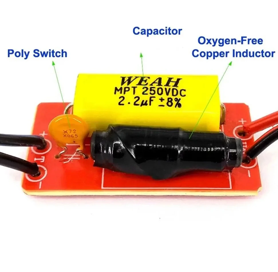 

10 шт. 1-полосный аудиоразделитель «сделай сам», аксессуары для автомобильных динамиков, 40 Вт, высококачественный делитель высокой частоты, домашняя автомобильная стереосистема