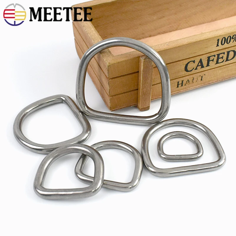 5/10Pcs 304# Stainless Steel D-ring Buckles Bag Strap Connect Rings Pet Collar Webbing Belt Buckle DIY Hardware Accessories