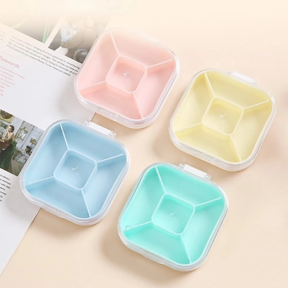 New Portable Travel Premium Small Daily 5 Grids Pill Box Container Organizer Storage Tablets for Vitamin Medicine Fish Oils