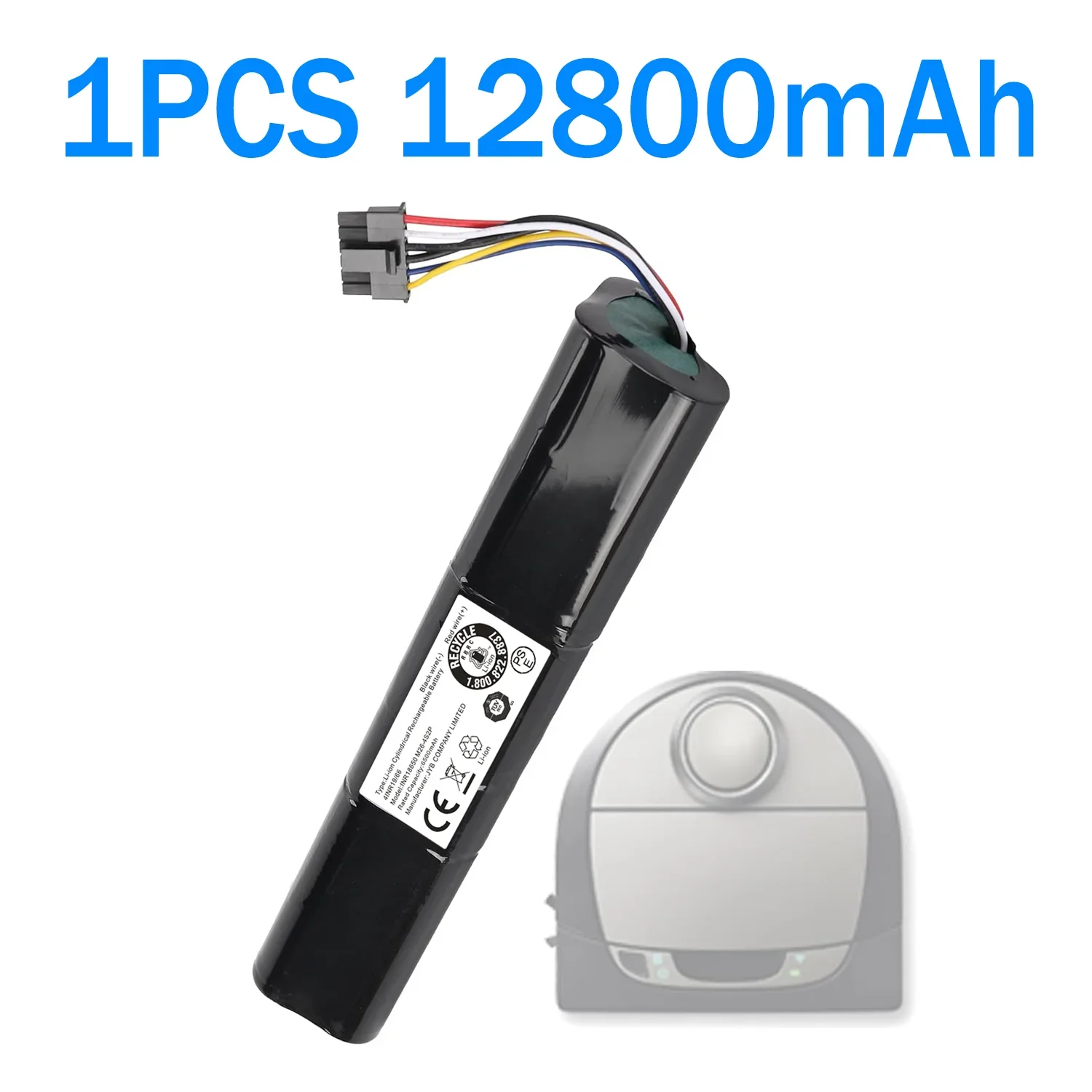 14.4V 6500mAh Li-Ion vervangende batterij voor Neato D3 D4 D5 D6 D7 robotstofzuigers, onderdeelnummer: 945-0225