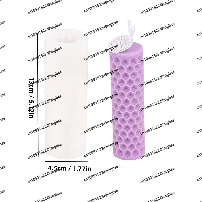 Honeycomb honeycomb cylindrical scented candle mold DIY diffused plaster home ornament silicone mold