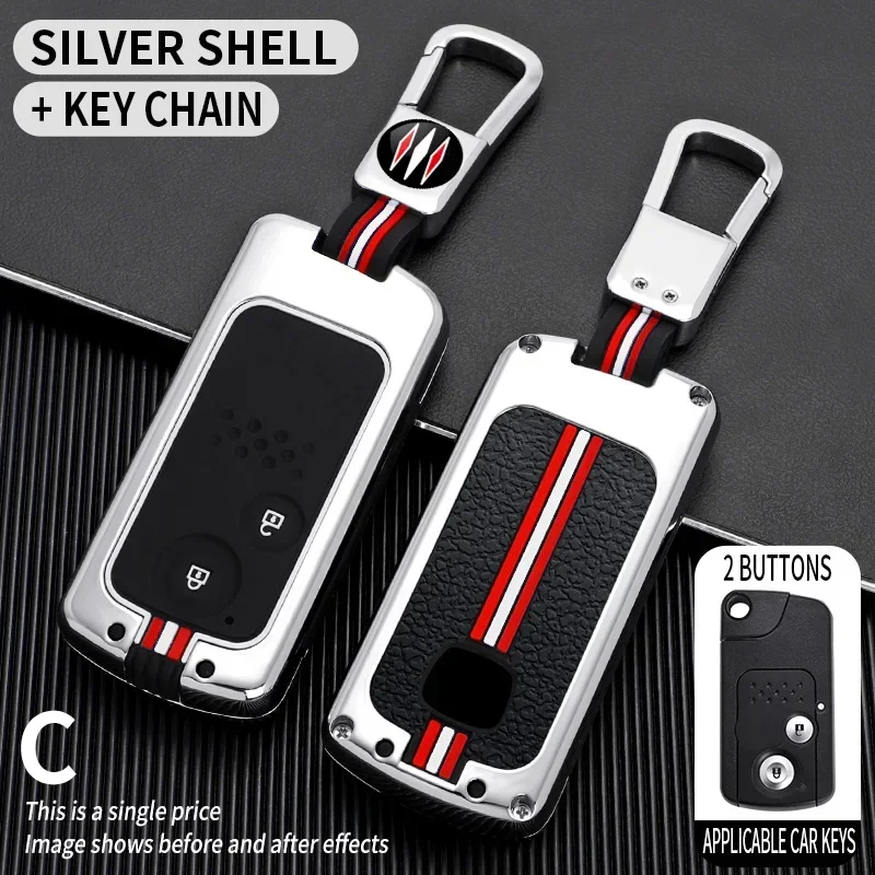 

for Honda Accord CIVIC CRV Odyssey 2006-2015 2 3 Bottons Metal Car Key Cover Fob Case Shell