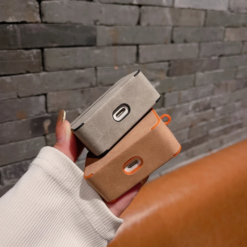 เคสหนังเทียมสีทึบธรรมดาสำหรับ Apple airpods 2 3 Generation ครอบคลุมสำหรับ airpods Pro 2 Gen เคสป้องกัน Air pods