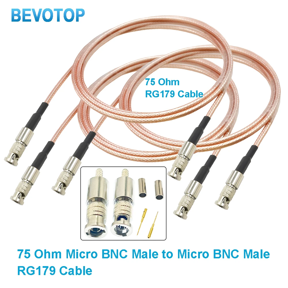 1Pcs HD BNC RG179 Cable 75Ohm Micro BNC Male to Micro BNC Male Plug Mini BNC Connector RG-179 Cable Adapter for HD Video Camera