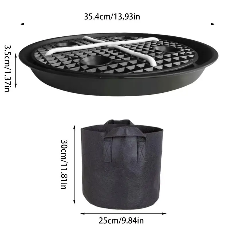 Water Tray for Plants Breathable Self-Watering Base with Grow Bags Reusable Bottom Watering Saucer for Seedlings Vegetables