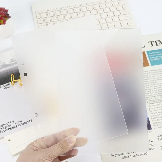 A5 A6 Frosting  Thick line Acrylic Loose Leaf Binder Cover DIY Account Book Journal Planner Office Stationery Supplies 4