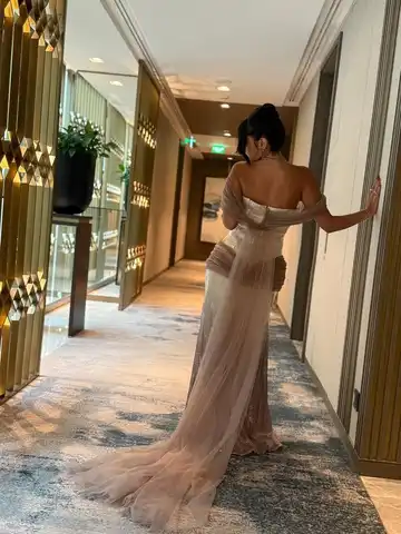 Arabisk natt Eleganta aftonklänningar Rygglösa balklänningar Golvlånga glänsande paljetter Festklänningar Vestidos de non Anpassade 10 best sales Arabisk förlovningsklänning - №8