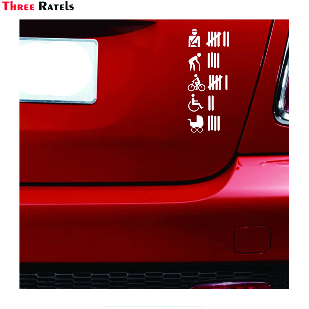 Three Ratels DS312 Car Motorcycle Sticker Stroke List Tally list Tuning Sticker Funny Car Window Bumper Novelty JDM Drift