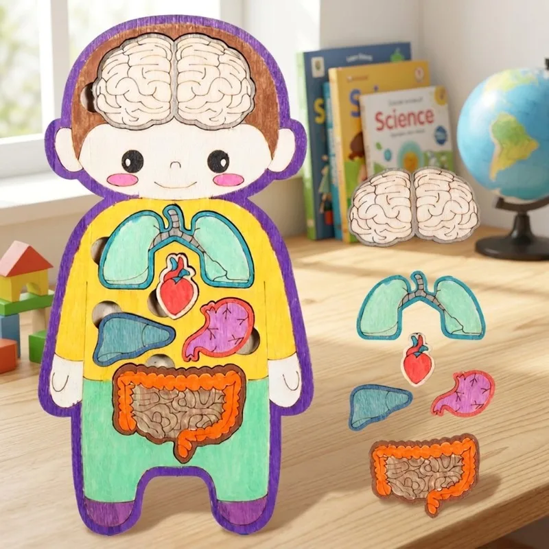 Kindergarten Human Body Cognition Puzzle DIY Science Making Material Student Experiment Handcraft Educational Learning Teaching