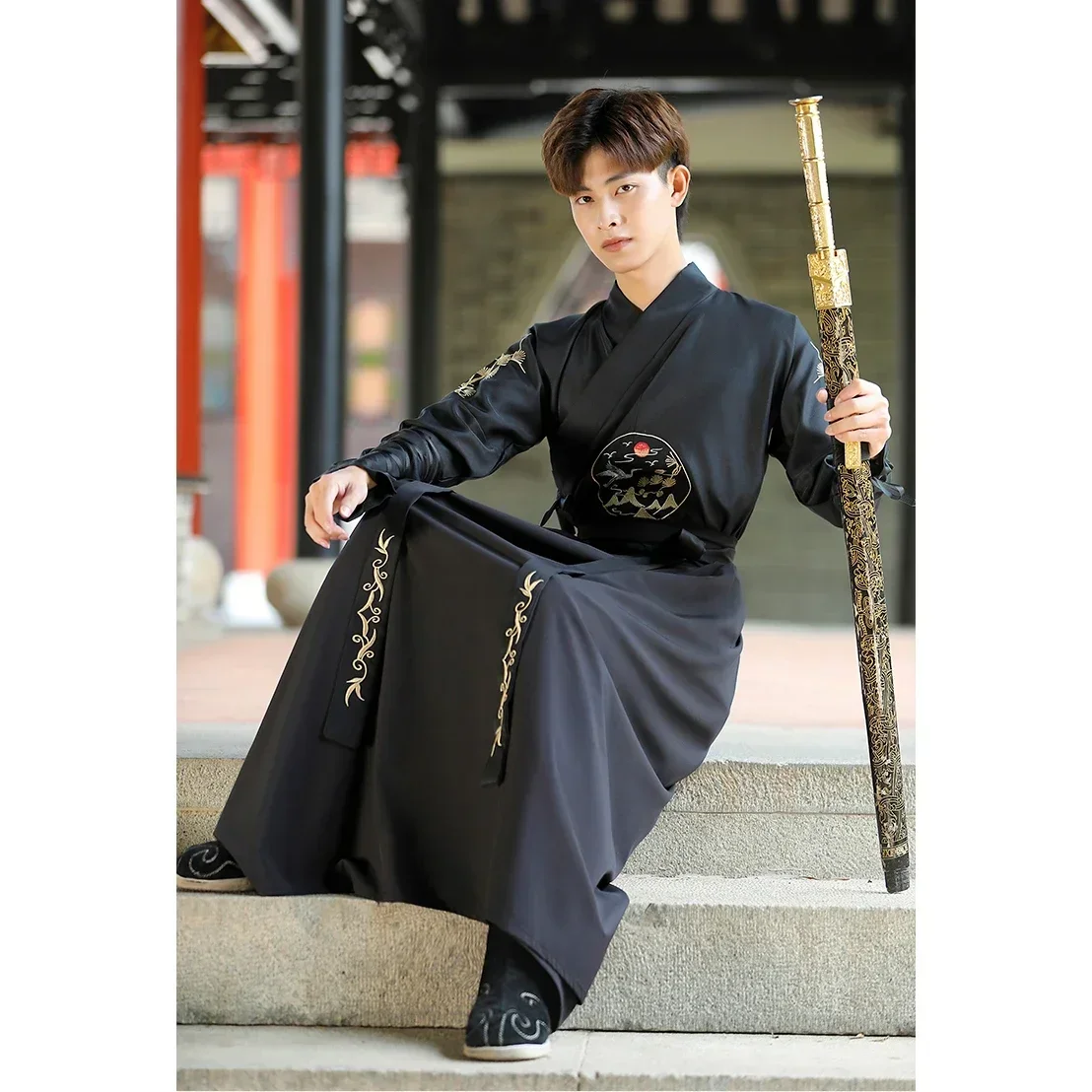 Kimono vintage japonais samouraï, vêtements de cosplay pour femmes et hommes, cardigan brodé de grue man