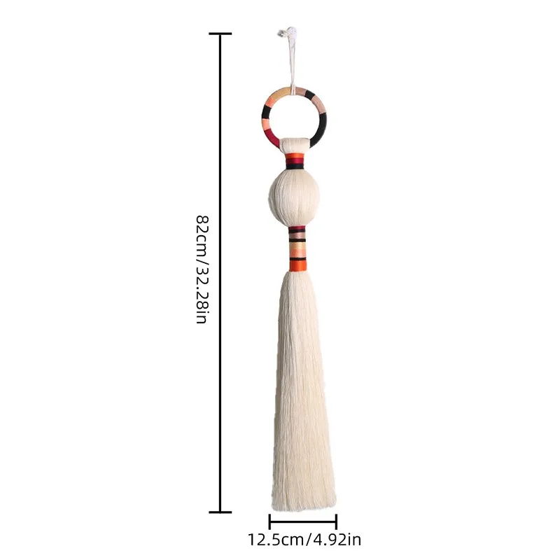 

1pc Nordic Long Fringe Wall Hanging Handwoven Tassel Round Ball Decoration Art Ornament For Wedding Or Living Room