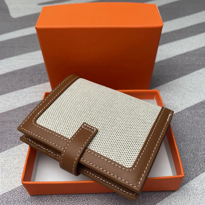 Top luxury 2022 women's Leather Brown Coin Wallet Credit card bag leisure business ID Wallet