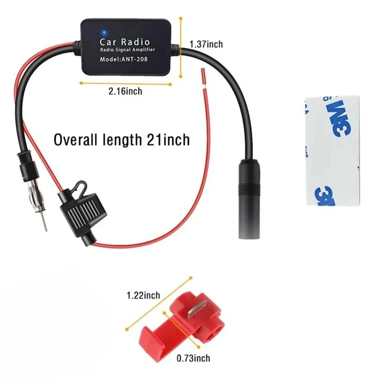 12V FM Signal Amplifier Universal Auto Car FM Radio Antenna Signal Booster Connector For Vehicle Truck Car Audio Radio Media view 5