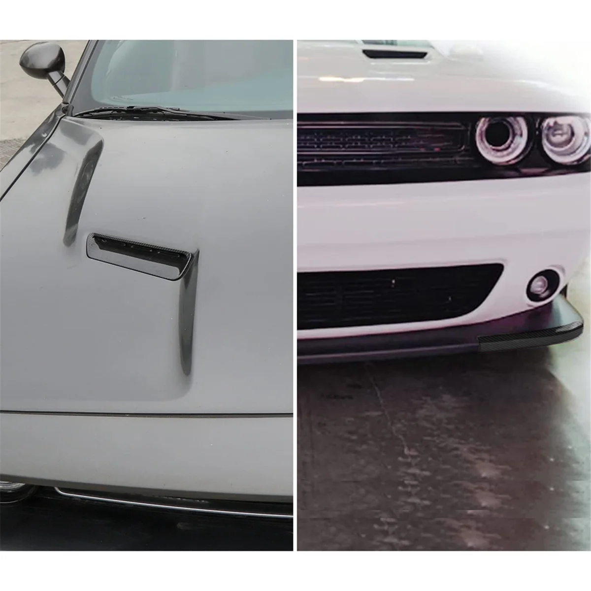 Hood Air Outlet Front Bumper Lip Splitter Protector Cover Trim for Dodge Challenger 2015-2024 Accessories,B