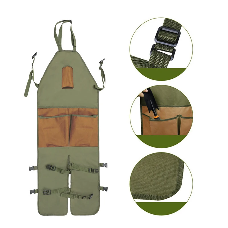 

Heavy Duty Gardening Apron Stay Clean And Organized Large Pockets For Tools Knee Length Protection For Gardeners And Crafters