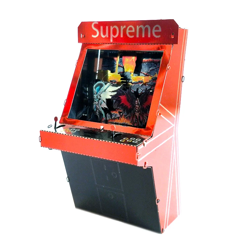 Steel demon full metal DIY3D three-dimensional puzzle model game machine red arcade pendant puzzle puzzle