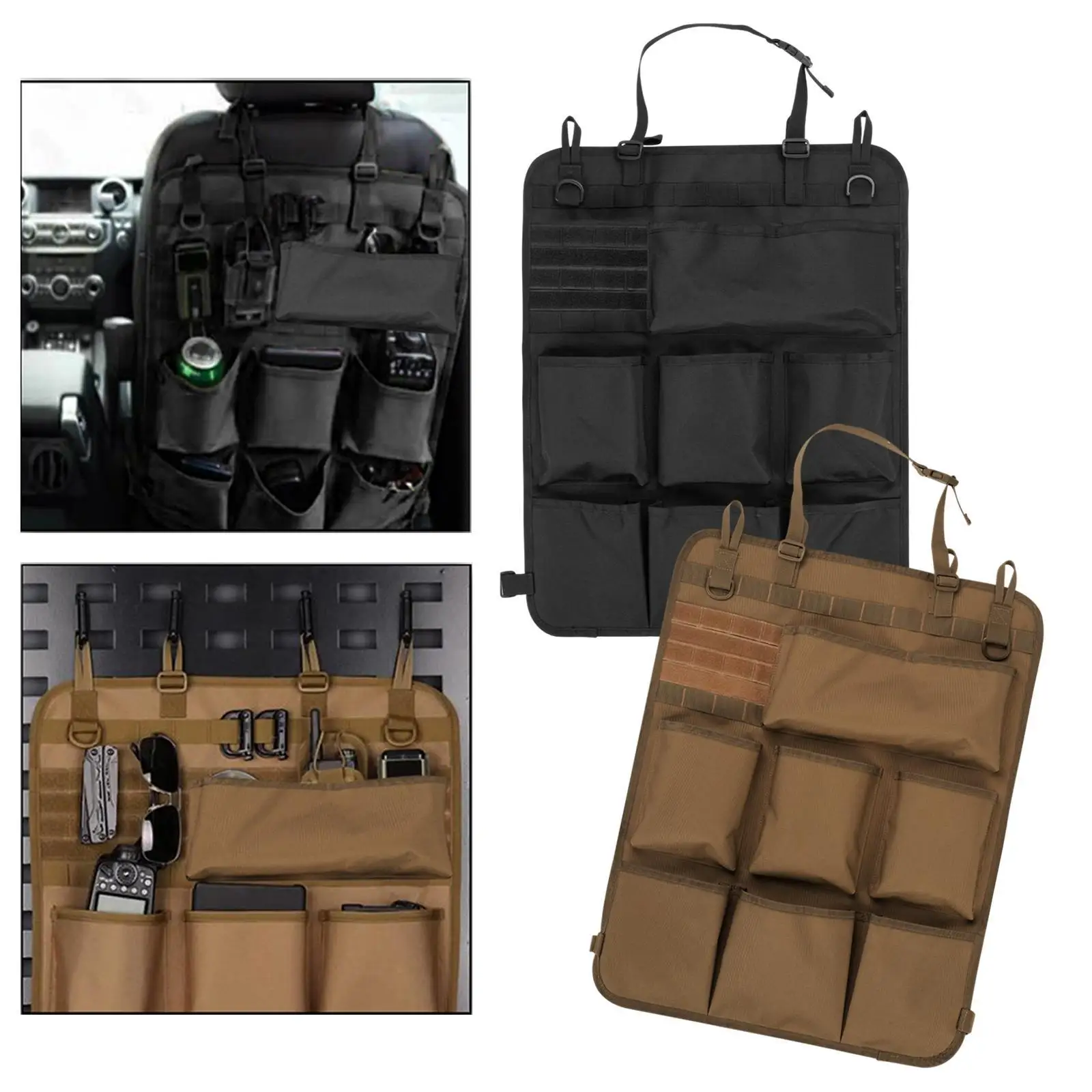 

Multi Pocket Car Seatback Storage Organizer Thick Oxford Cloth Large Capacity Travel Bag for Family Car Back Seat Essentials