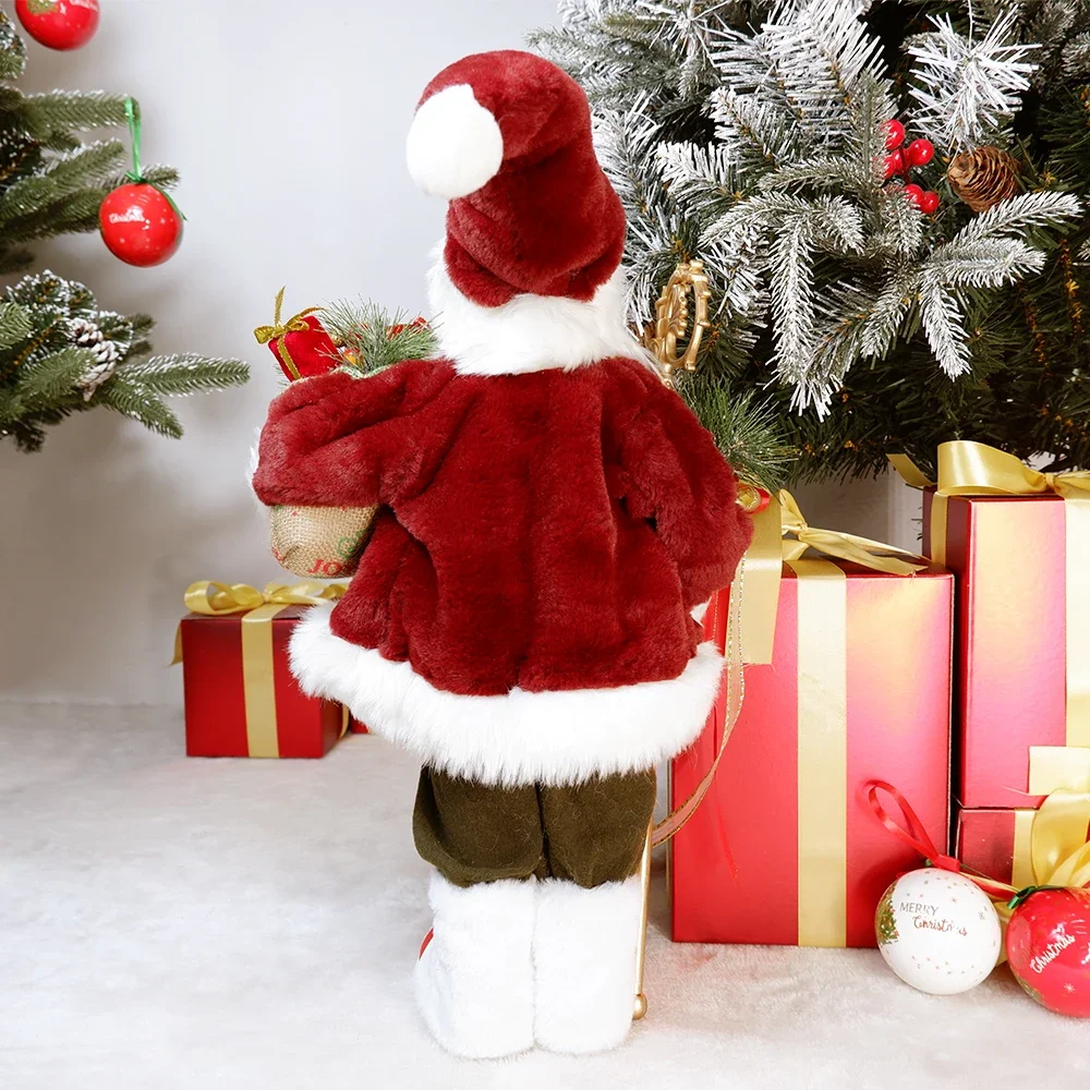 Big Santa Claus Plush Dolls Standing Christmas Tree Decoration Figures Gift Kids New Year Home House Ornaments Decor Navidad
