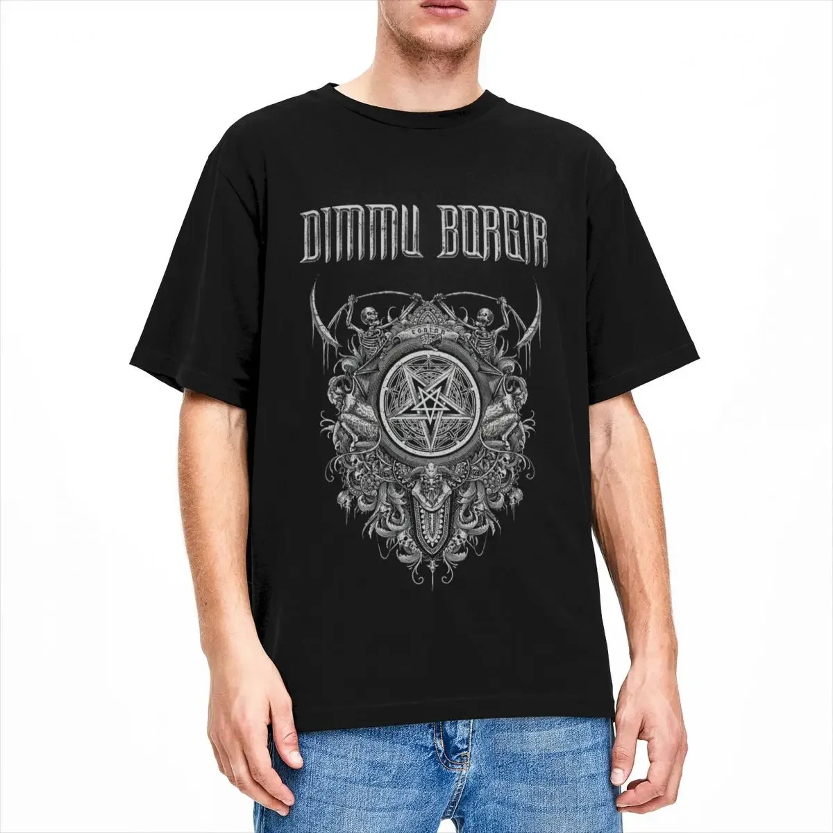 Black Metal Band Borgir Eonian Song Dimmu T Shirt Merchandise Men Women's Cotton Leisure Crewneck Tee Shirt Tops Unique