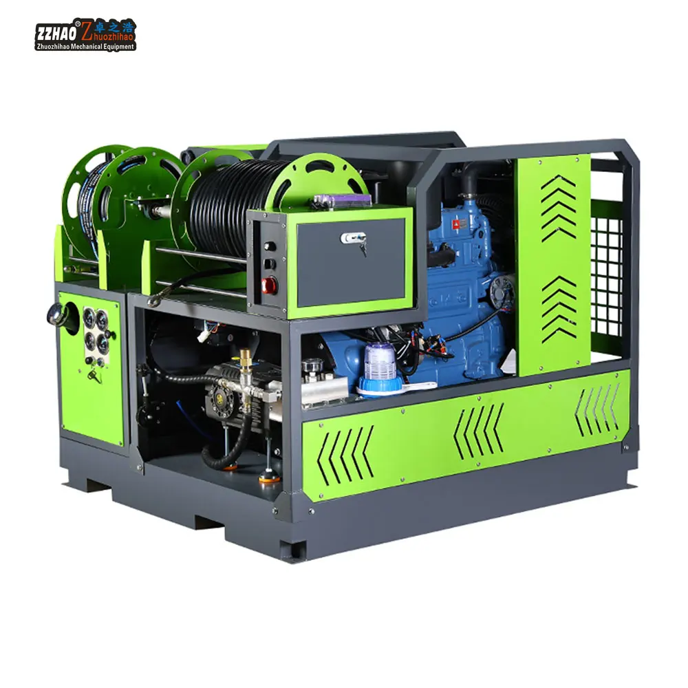Diesel Pressure Washer Machine Factory Direct 15Mpa 65Hp Compact Heavy Duty Jet Cleaner for  Sewer Cleaning
