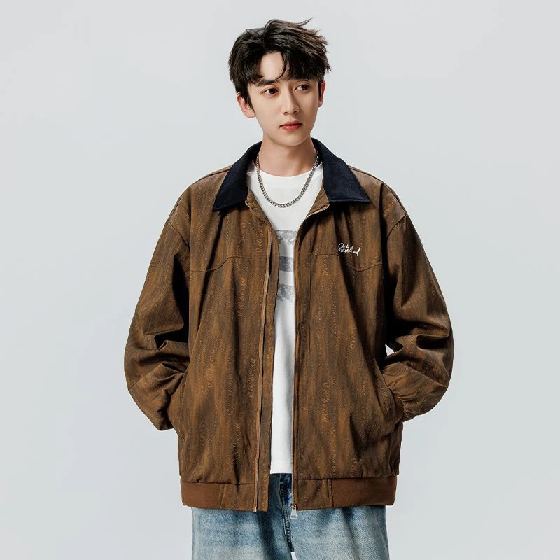 

Men's Spring Vintage Jacket Waterproof Windproof MA1 American Style Bomber Coat Casual Retro Workwear Outdoor Utility Tactical