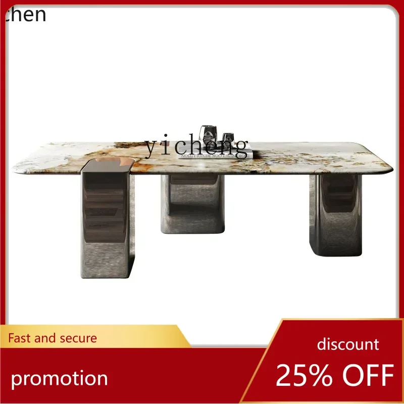 

ZML creative coffee table coffee table light luxury minimalist living room rock slab coffee table