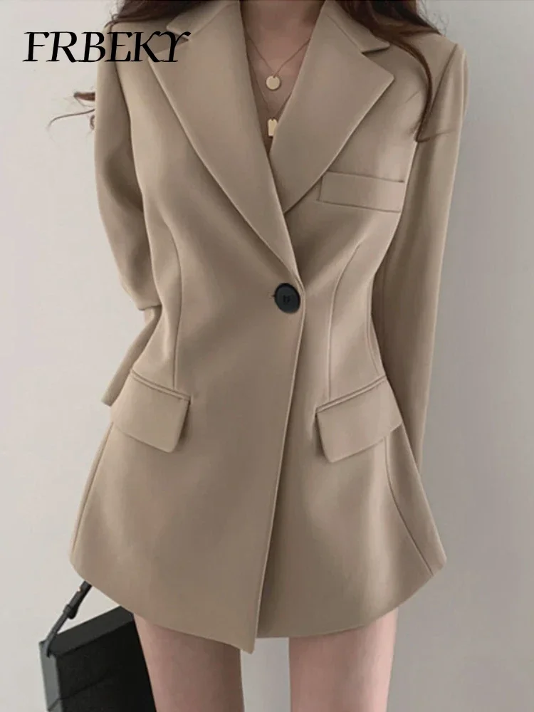 Outerwears Women's Blazer Autumn New Women's Blazer Retro Solid Color Fashion Loose Tops Korean Reviews Clothes Jacket Women