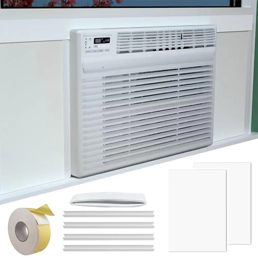 

Air Conditioner Side Insulation Panels Kit Simple Installation Two-Piece Insulation Panels Window Seal Accessories