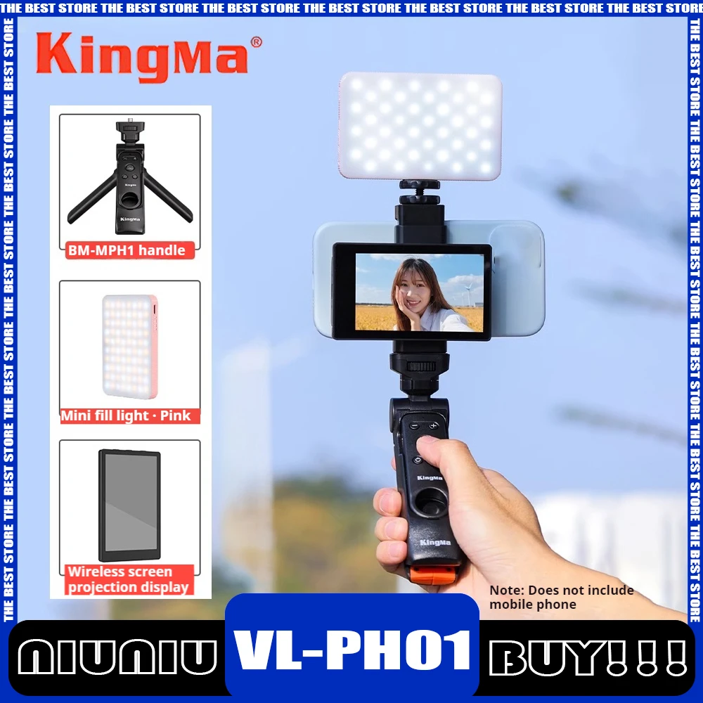 Kingma Vl-Ph01 Smartphone Vlog Selfie Monitor Magnetic Screen Using Phone Rear Camera For Iphone For Selfie Vlog Live Stream