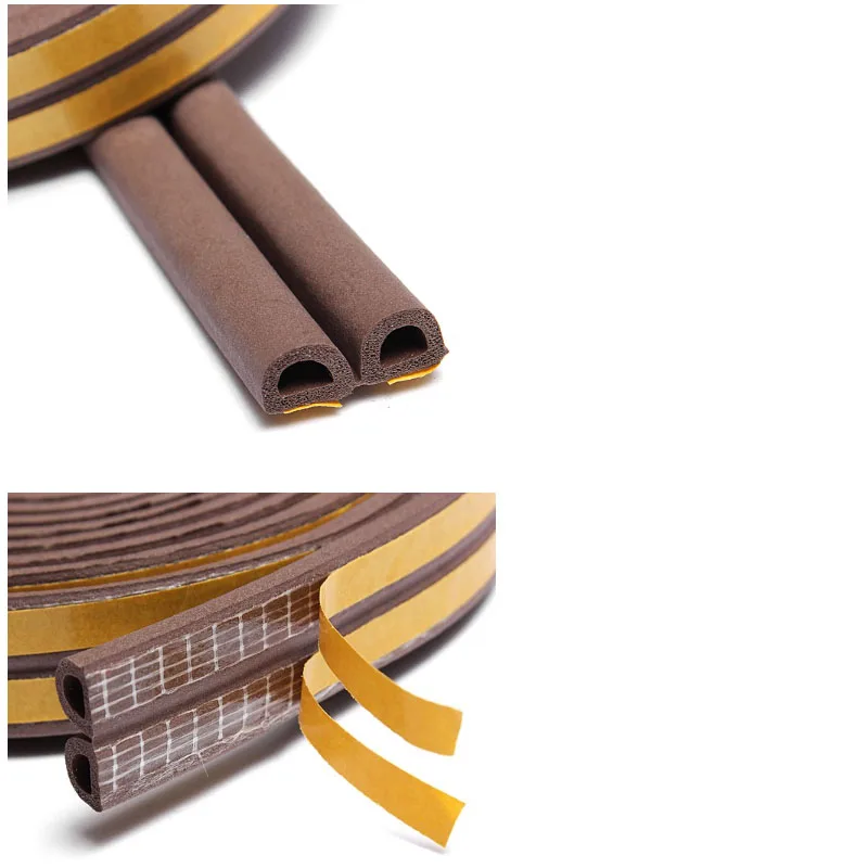 6M Self-Adhesive DIPE Door  Window Sealing Strips Glass Window Anti-Collision Rubber Strip Foam Sound Insulation Strip Sound