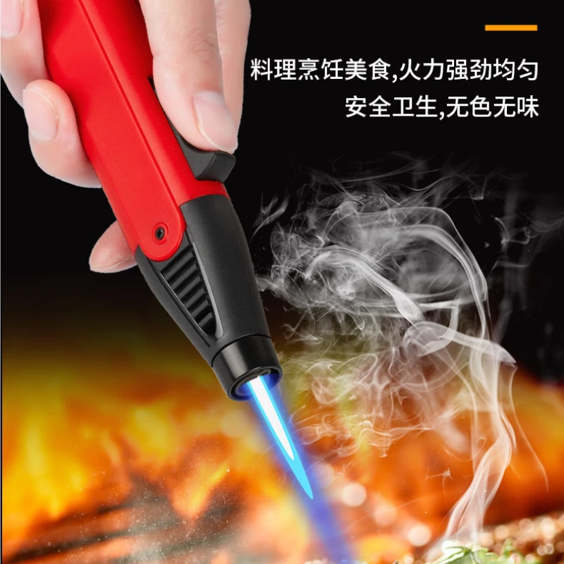 New Windproof Lighter Pen Type Spray Gun Cigar Kitchen Barbecue Tool Outdoor Direct Flashlight Lighter Cigarette Accessories