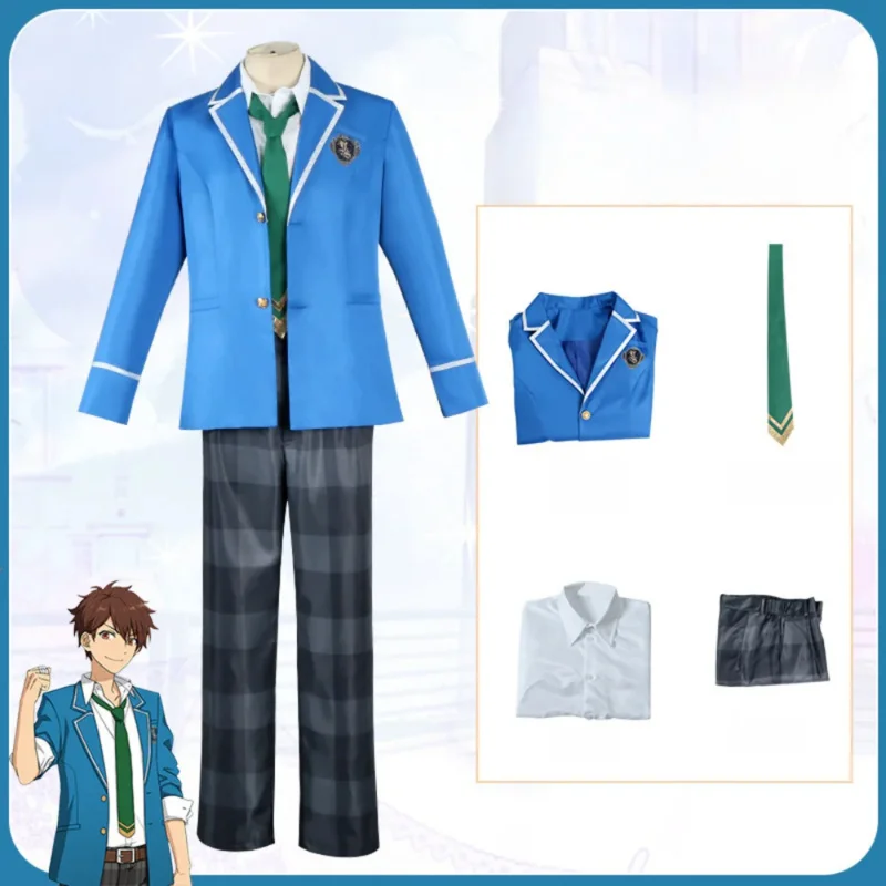 Peruka do cosplayu Ensemble Stars Narukami Arashi/Morisawa Chiaki/Nagumo Tetora/Ogami Koga, strój kostiumowy, mundurek szkolny jk