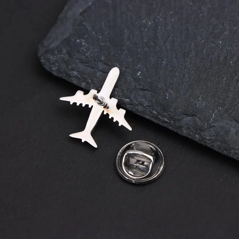 2026New Plane Lapel Brooch Wholesale Stainless Steel Cute Airplane Badge Jewelry