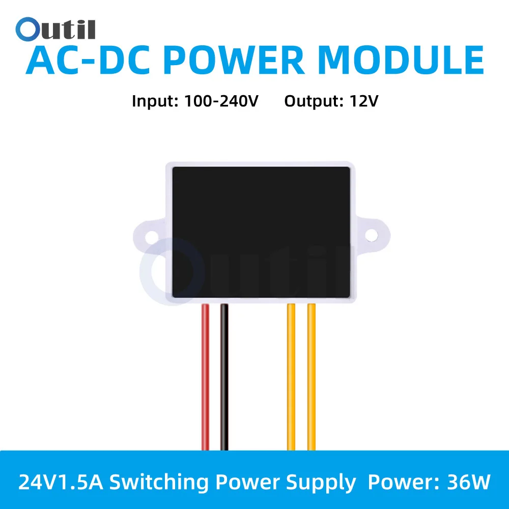 AC-DC Power Module AC 100-240V 220V To 12V 3A / 24V 1.5A 36W Step-down Module with Case Voltage Stabilizing Switch Power Supply