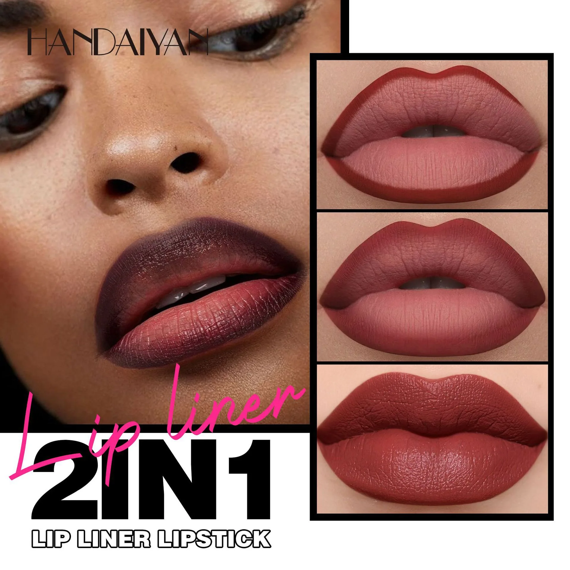 Lipstick lip liner tapered gradient lip liner matte long-lasting lipstick pen waterproof non-sticky contour lip pencil