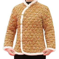 New Cheongsam Cotton Jacket Chinese Style Big Flower Jackets imitation Ancient Padded Light Thin Coat Female New Year's Clothing