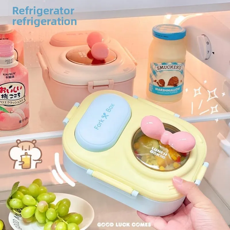 Lancheira macaron fofa, trabalhadores de escritório, estudantes, meninas, lancheira distraída, caixa bento, caixa de embalagem simples para meninas