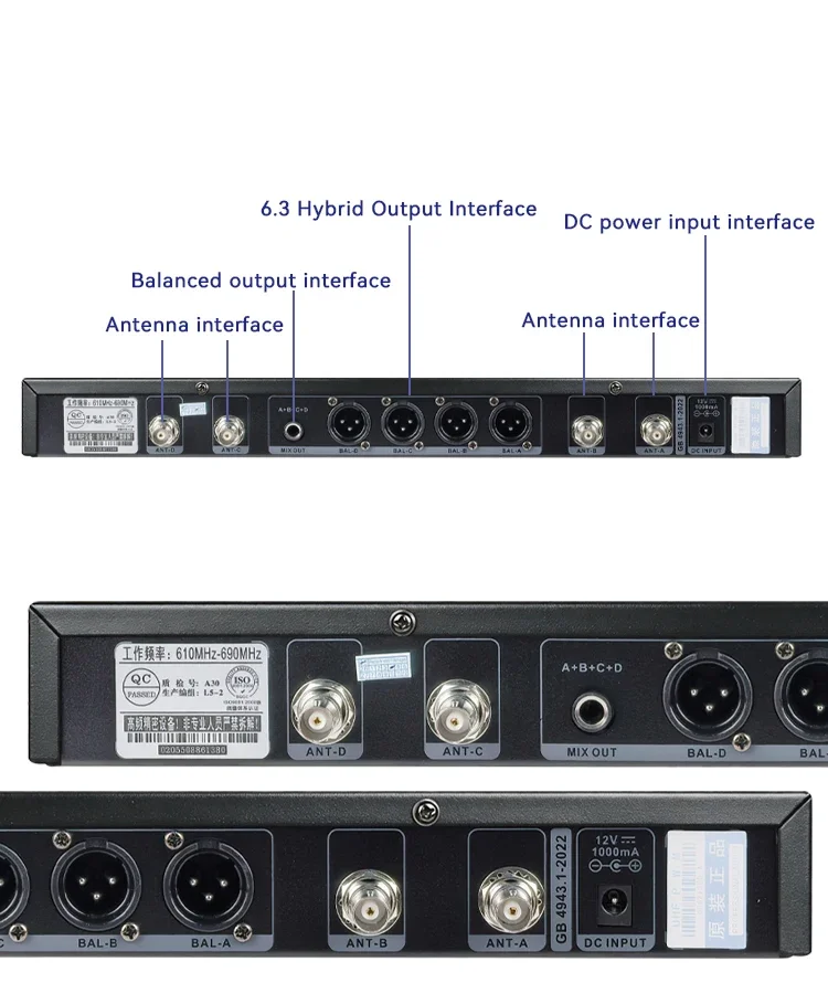 Paulkitson MK508 Drahtloses Mikrofonsystem 4-Kanal Professionelles Konferenzmikrofon für Party, Karaoke, Kirche, Live-Show, Meeting – Detail 13