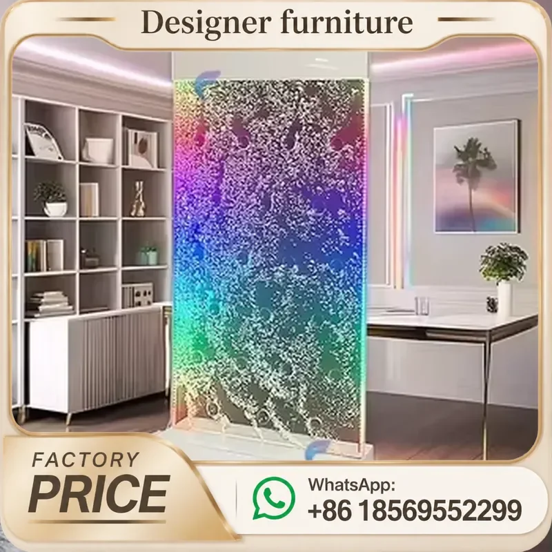 Stunning Indoor Acrylic LED Bubble Wall Water Feature, Ideal Decorative Element for Banquets & Elegant Events